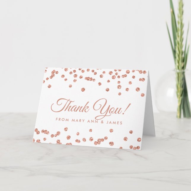 rose Merci Gold Faux Parties scintillant Confetti  (Devant)