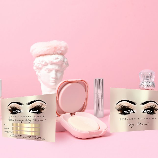 Rose Metallic Lash Certificat Cadeau Maquilleuse (Créateur téléchargé)