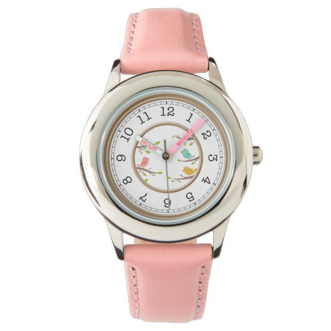 Rose mignon avec montre d'oiseaux (devant)