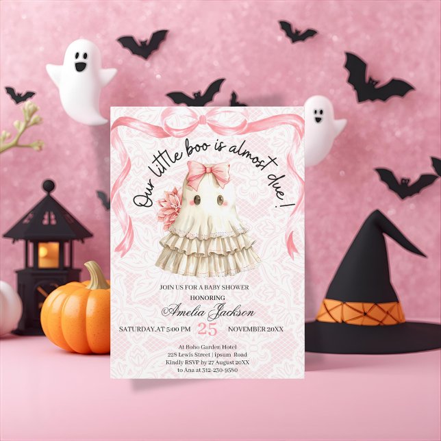 rose mignon fantôme petit baby shower Invitation (Créateur téléchargé)