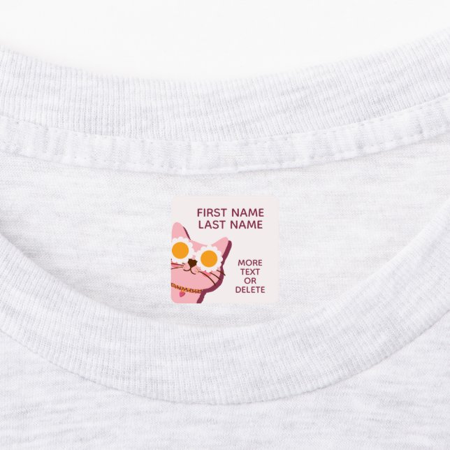 Rose mignon Personnalisé Étiquettes de vêtements p (Apposé)