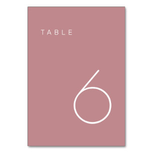 Rose minimaliste moderne Dusty & Numéro de table b