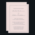 Rose Misty Blush rose Wedding Invitations<br><div class="desc">Faire-part de mariage contemporaine - CHANGEZ la couleur arrière - plan à n'importe quelle couleur ! Nous montrons beau rose brumeux / rose roux. Deux bordures rectangle - SUPPRIMEZ-les ou MODIFIEZ la couleur de l'accent rectangles! MODIFIEZ les polices, le texte, la couleur du texte. Utilisez ce modèle pour concevoir vos...</div>