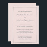 Rose Misty Blush rose Wedding Invitations<br><div class="desc">Faire-part de mariage contemporaine - CHANGEZ la couleur arrière - plan à n'importe quelle couleur ! Nous montrons beau rose brumeux / rose roux. Deux bordures rectangle - SUPPRIMEZ-les ou MODIFIEZ la couleur de l'accent rectangles! MODIFIEZ les polices, le texte, la couleur du texte. Utilisez ce modèle pour concevoir vos...</div>