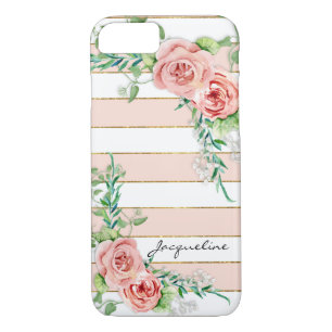Rose moderne à large bande BOHO Chic Floral Coque