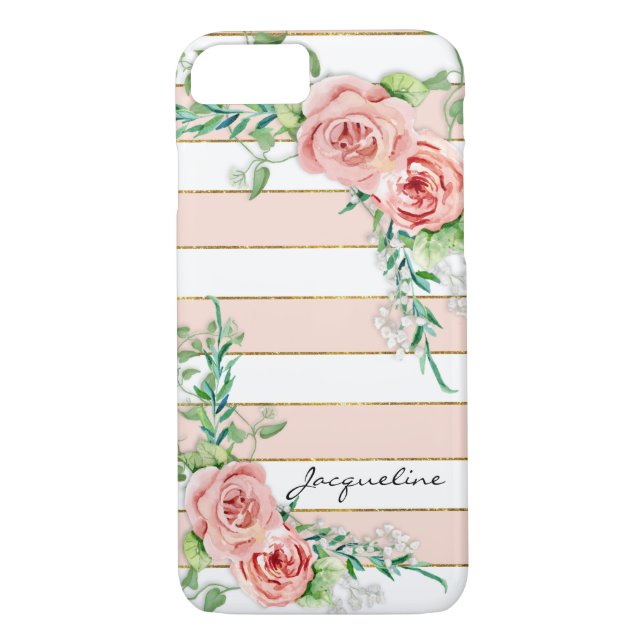 Rose moderne à large bande BOHO Chic Floral Coque (Dos)