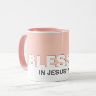 Rose moderne BLESSÉ Au Nom De Jésus Mug Chrétien