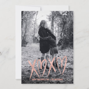 Rose moderne brossé or Valentine Carte photo