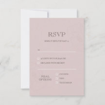 Rose moderne Dusty Menu Choix Carte REVP