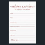 Rose moderne Gold LGBTQ Mariage Conseils et souhai<br><div class="desc">Ces feuilles d'or et de blanc roses, modernes, minimes, écriture manuscrite LGBTQ Conseils & Voisins sont parfaites pour avoir à votre douche nuptiale, dîner de répétition ou mariage pour les invités à remplir pour le couple heureux. Les gens vont adorer avoir les invites - ils rendent si facile de laisser...</div>