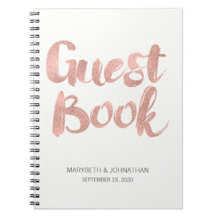 Rose moderne Gold Love Mariage Carnet de livre d'h
