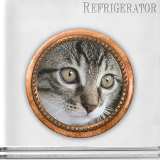 Rose moderne Gold Metallic Photo Porthole Magnet