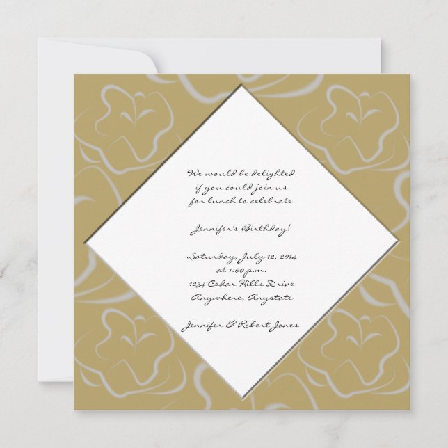 Rose moderne Graphic Gold Silver Party Invitation (Devant)