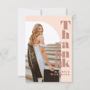 Rose moderne Pink Arch Photo GRAD Carte de remerci