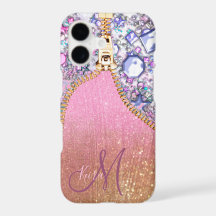 Rose Monogramme de Parties scintillant d'or pour f