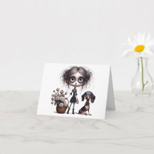 Rose Mort Gothic Dachshund N'Importe Quelle Carte 