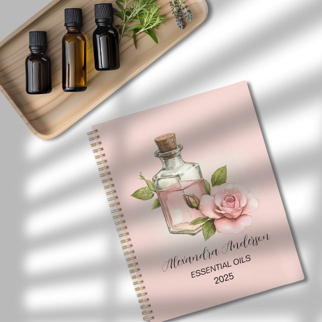 Rose naturel Huiles essentielles Aquarelle Florale (Natural Rose Essential Oils Watercolor Floral Planner)