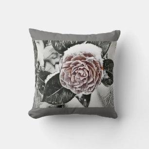 Rose Neige Congelé Dessin Jeu Oreiller