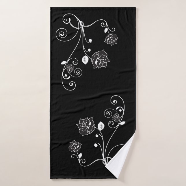 Rose noir (Serviette de bain)