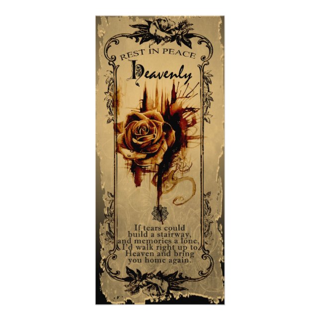 Rose noir d'or - Carte Sympathy / Carte Rackcard (Devant)