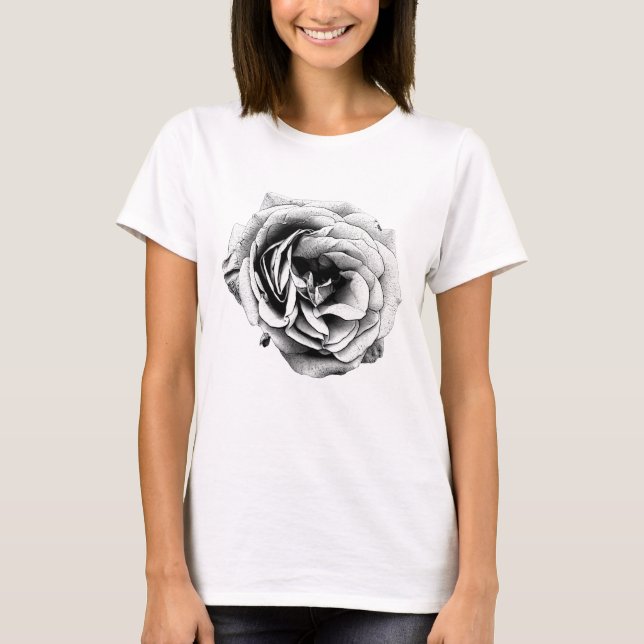 Rose noir et blanc - T-shirt (Devant)