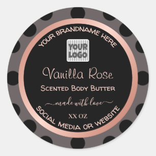 Rose noir Étiquettes d'emballage de produits Gold 