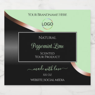 Rose noir vert en or avec logo Étiquette produit