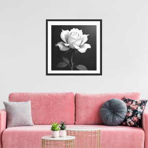 Rose noire et blanche Art mural Impression sur toi