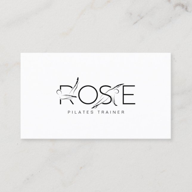 ROSE Nom Pilates Instructeur Carte de visite (Devant)