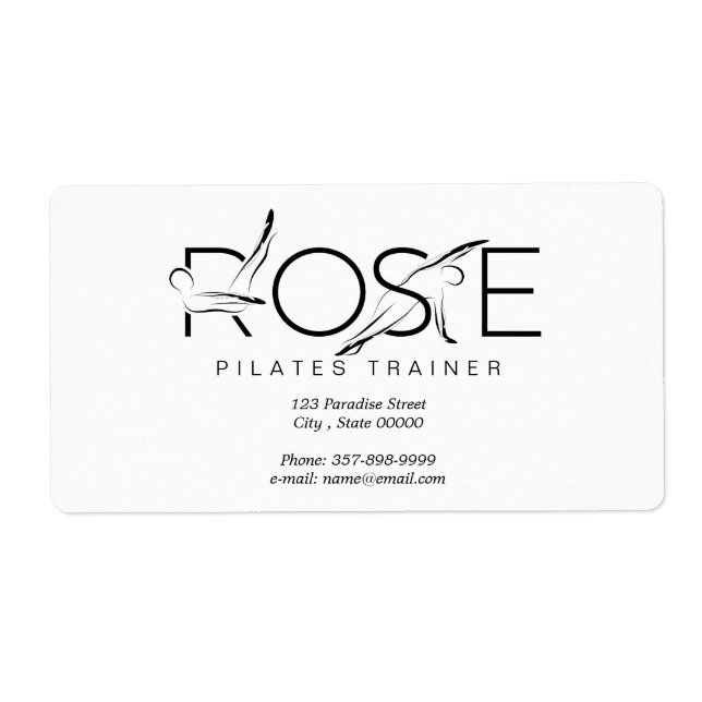 ROSE Nom Pilates Instructeur Étiquette (Devant)