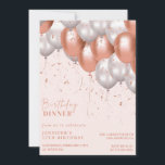 Rose or 17e anniversaire invitations Balloon Glam<br><div class="desc">Rose or 17e anniversaire invitations Balloon Glam parties scintillant étincelante</div>