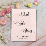 Rose or blush école travail étude typographie 2023<br><div class="desc">Un or rose,  arrière - plan roux. Personnalisez et ajoutez un nom et une année. Texte noir : École,  travail,  étude</div>