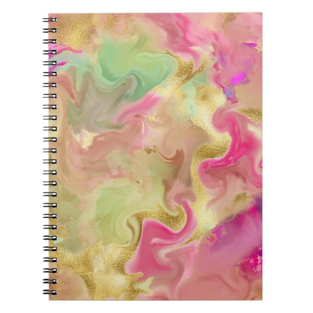 Rose, or, carnet d'encre en marbre vert (Devant)