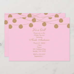 Rose & Or Chaîne Moderne Lumières Chic Invitations