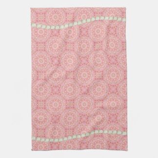 Rose, or, et serviette de thé de perle