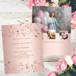 Rose or étoiles photo budget d'anniversaire<br><div class="desc">Élever toute célébration d'anniversaire avec notre Rose Gold Starry Birthday Invitations, parfait pour les filles, les adolescents et les femmes adultes. Qu'il s'agisse d'un doux 16, d'un jalon 30 ou d'un âge particulier, ces invitations ajoutent une touche d'élégance et de magie à votre événement. Design or Rose exceptionnel : Chaque...</div>