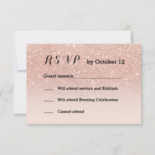 Rose or faux parties scintillant rose ombre RSVP n