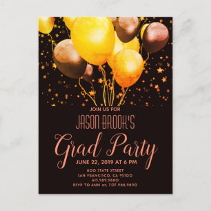 Rose or Gold Ballons Invitation
