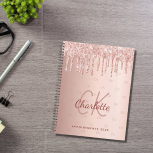 Rose or gouttes de monogramme script 2025