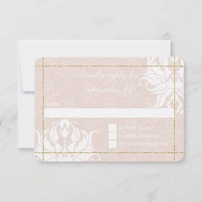 Rose or Mariage Millennial Blush Coral rose RSVP (Devant)