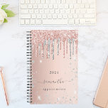Rose or parties scintillant rose argent nom 2025<br><div class="desc">Un arrière - plan d'or rose avec élégante parties scintillant d'or rose et faux argent gouttes, la peinture goutte à goutte. Modèle pendant un an. Personnalisez et ajoutez un nom. Le nom est écrit en or rose foncé avec un grand script de style moderne écrit à la main avec des...</div>