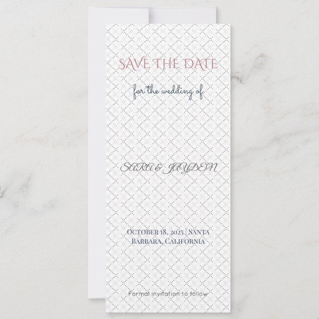 Rose & Or Save the Date | Modèle de Photo (Devant)