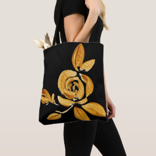Rose or sur Sac fourre-tout noir