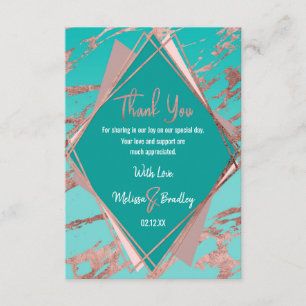 Rose or Turquoise marbre vert Merci diamant