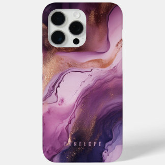 Rose or violet marbre violet Coque iphone
