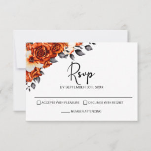 Rose orange brûlé mariage floral RSVP