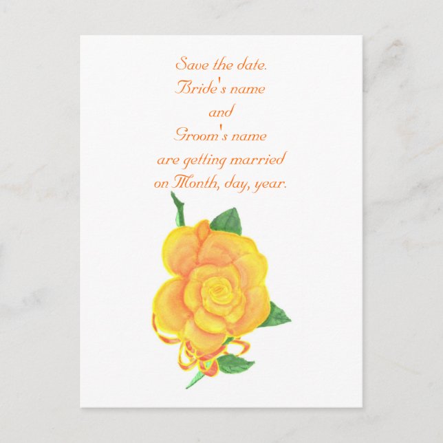 Rose orange, Enregistrer la date, Cartes postales  (Devant)