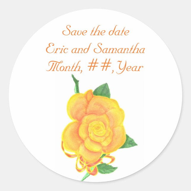 Rose orange, Enregistrer la date Stickers de maria (Devant)