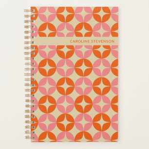 Rose Orange Mid Mod Géométrique Personnalisé Non D