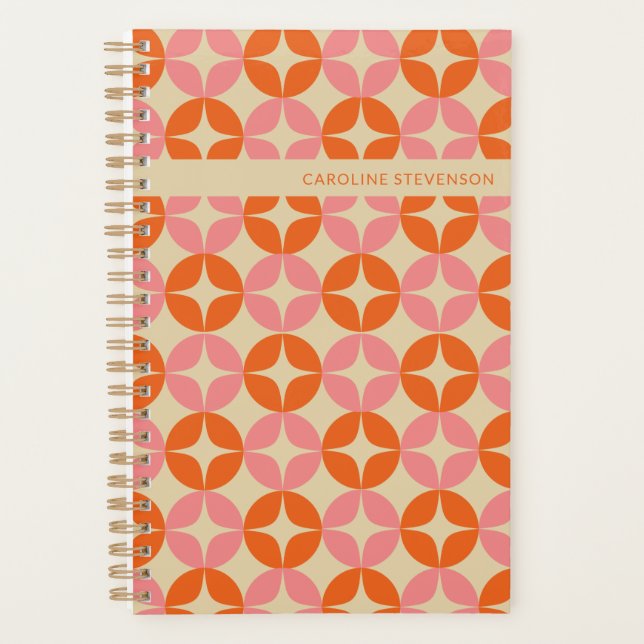 Rose Orange Mid Mod Géométrique Personnalisé Non D (Devant)